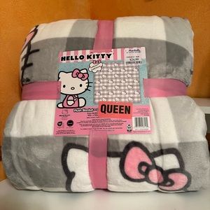 Plaid hello kitty blanket queen size